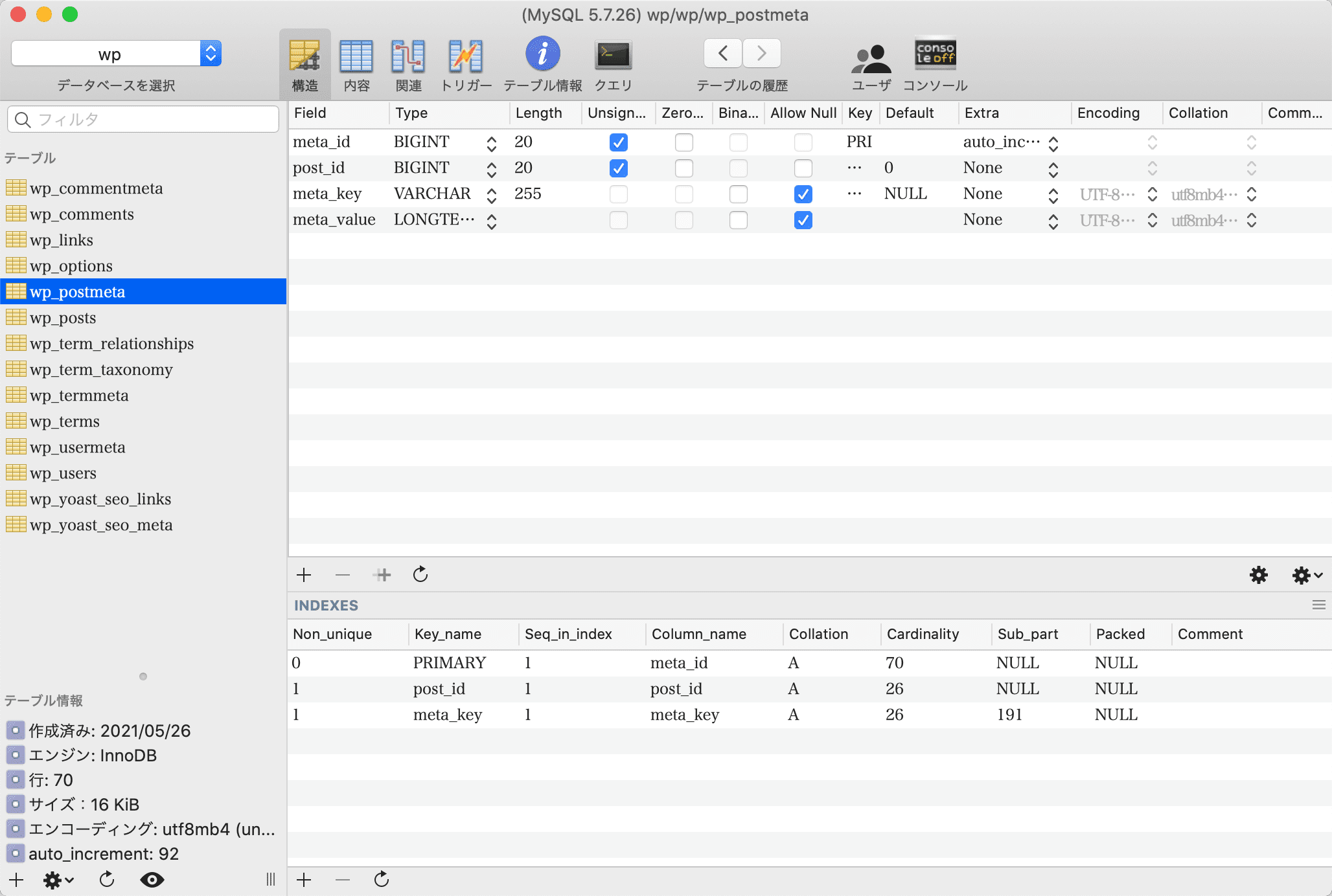 Sequel Pro後継のsequel Aceについて マニュアルタグ